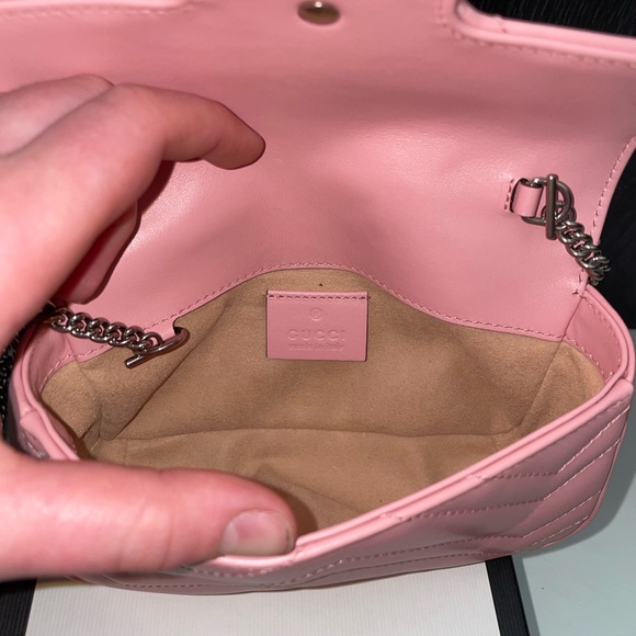 Pink Gucci Marmont 2.0 Supermini Handbag - Picture 14 of 15